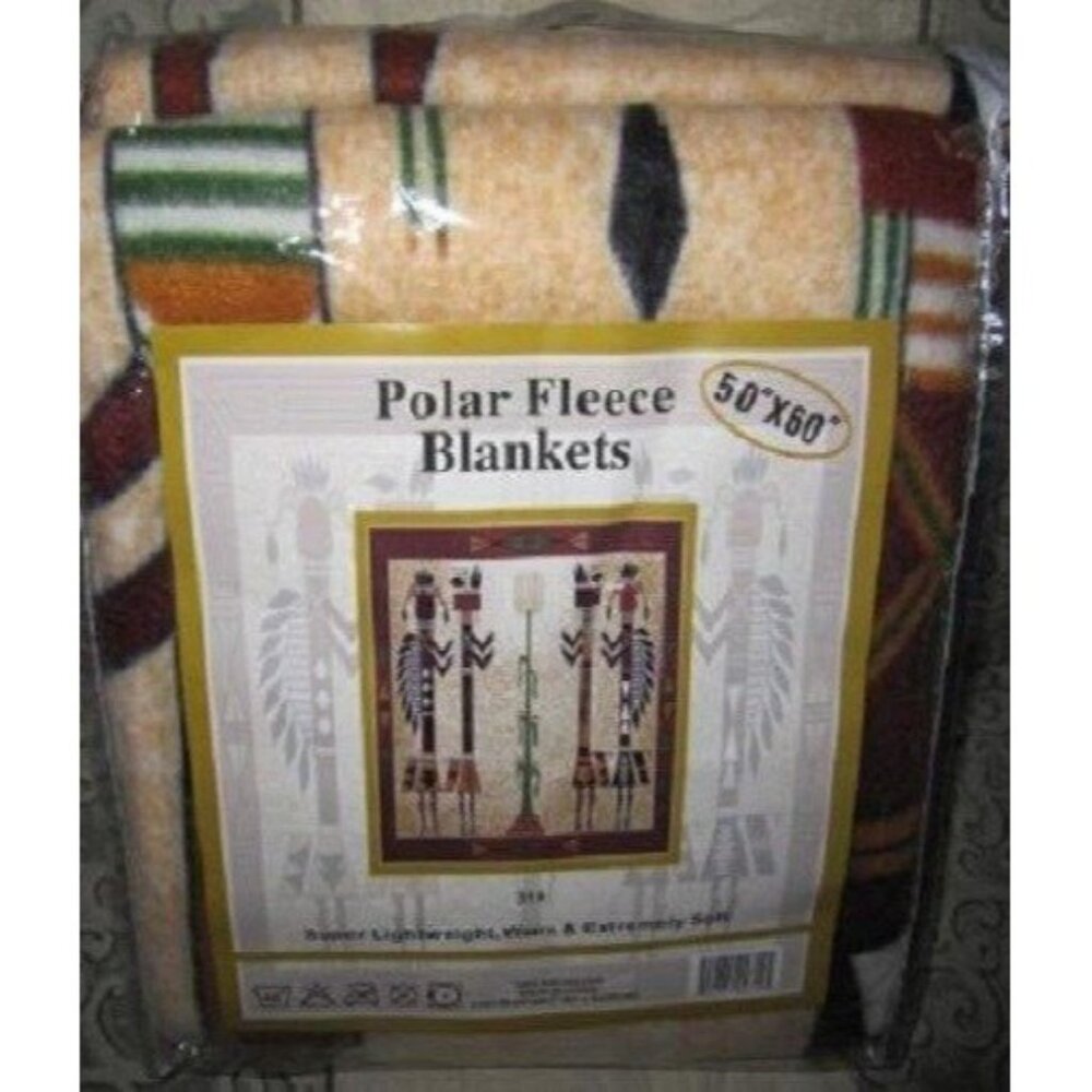 New Native Heritage Kachina Harvest Soft Gift Fleece Blanket 4 Characters Warm - Picture 5 of 5